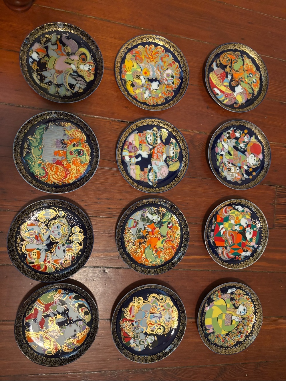 Rosenthal Decorative Porcelain Plates - Multicolor with Gold Accents - Aladdin M